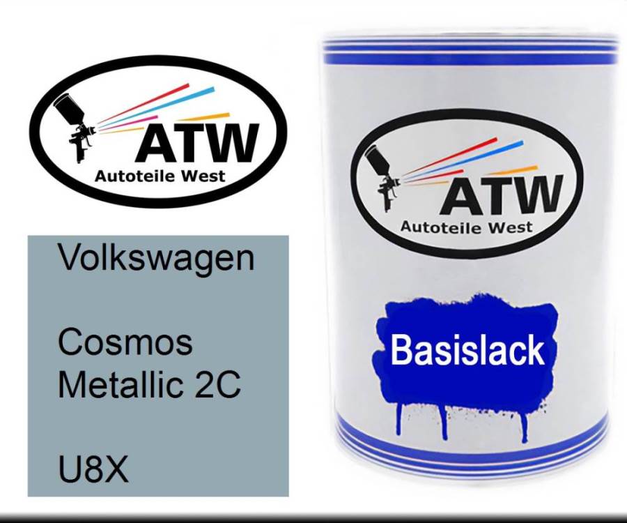 Volkswagen, Cosmos Metallic 2C, U8X: 500ml Lackdose, von ATW Autoteile West.